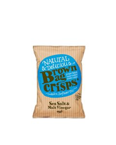 Brown Bag Crisps - Sea Salt & Malt Vinegar Crisps - 20 x 40g
