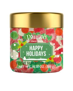 Pimlico - Happy Holidays Sour Sweets Jar - 6 x 300g