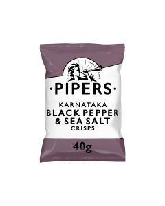 Pipers - Karnataka Black Pepper & Sea Salt Crisps - 24 x 40g