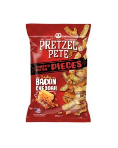 Pretzel Pete - Smoky Bacon & Cheddar Seasoned Broken Pieces - 8 x 160g