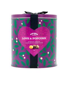 Popcorn Shed - Love & Popcorn Gourmet Popcorn Gift Tin (Butterscotch, Chocolate, Cookies & Cream Bags) - 6 x 400g