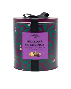 Popcorn Shed - Season's Greetings Sharing Popcorn Tin (Caramel, Chocolate & Cookies & Cream) - 6 x 400g