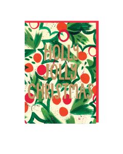 Raspberry Blossom - Holly Jolly Christmas Card (22cm x 11cm) - 6 x 25g