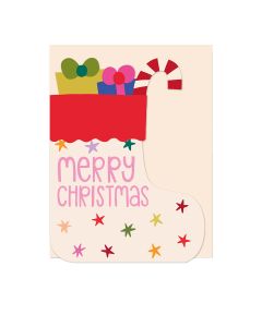 Raspberry Blossom - Merry Christmas Card (12.5cm x 9.5cm) - 6 x 10g