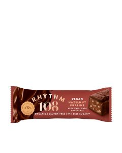Rhythm 108  - Swiss Vegan Hazelnut Praline Bar with Dark Chocolate - 15 x 33g