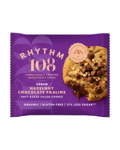 Rhythm 108  - Swiss Vegan Hazelnut Chocolate Praline Soft-Baked Filled Cookie - 12 x 50g