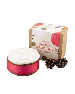 Simply Delicious Cake Co - Gift Box of 5" Top-Iced Round Christmas Cake - 4 x 840g