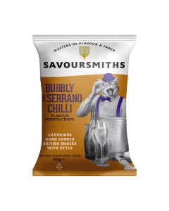Savoursmiths - Bubbly & Serrano Chilli Flavour Potato Crisps - 24 x 40g