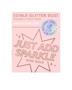 Smith & Sinclair - 18 Sachet Edible Rose Gold Glitter Dust (18 x Raspberry Rose Gold) - 12 x 36g