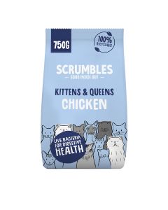 Scrumbles - Complete Dry Cat Food for Kittens & Queens, Chicken - 6 x 750g
