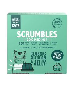 Scrumbles - Wet Cat Jelly Classic Selection Multipack (3 x Chicken, 3 x Turkey, 3 x Salmon, 3 x Tuna) - 1 x 960g