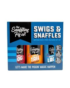 Snaffling Pig - Swigs & Snaffles Gift Set (3 x 330ml cans of beer & 3 x 18g packets of crackling) - 5 x 1044g