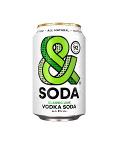 &SODA - Classic Lime Vodka & Soda Hard Seltzer ABV 5% - 12 x 330ml