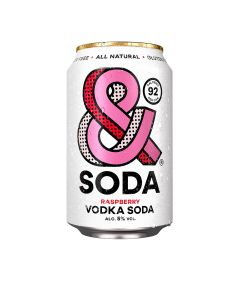 &SODA - Raspberry Vodka & Soda Hard Seltzer ABV 5% - 12 x 330ml