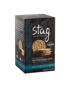 Stag Bakeries - Salt & Black Pepper Water Biscuits - 12 x 150g