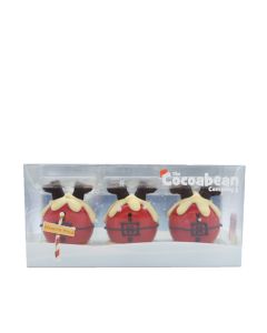 The Cocoabean Company - Trio of Hollow Red Chocolate Upside-Down Santas - 12 x 150g