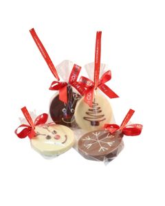 The Cocoabean Company - Christmas Flat Disc Hanging Baubles - 12 x 60g