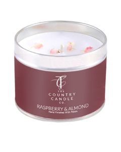 The Country Candle Company - Raspberry & Almond Pastel Tin Candle - 6 x 180g