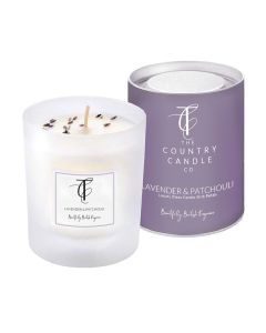 The Country Candle Company - Lavender & Patchouli Pastel Glass Candle - 6 x 30cl