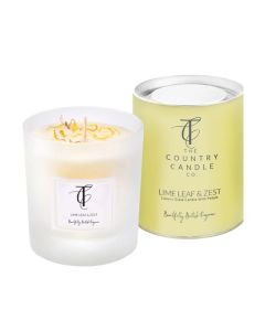 The Country Candle Company - Lime Leaf & Zest Pastel Glass Candle - 6 x 30cl