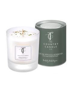 The Country Candle Company - Eucalyptus & Verbena Pastel Glass Candle - 6 x 30cl