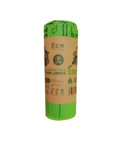Eco Green Living - Compostable 10L Bin Liners (18 Bags) - 20 x 150g