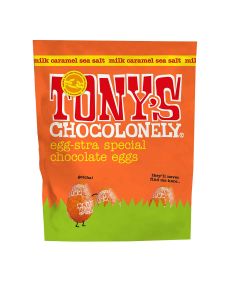 Tony's Chocolonely - Easter Eggs Milk Chocolate Caramel Sea Salt Pouch - 8 x 180g