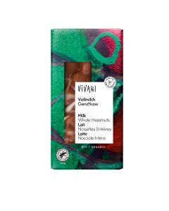 Vivani - Organic & Fairtrade Milk with Whole Hazelnuts Chocolate Bar - 10 x 100g