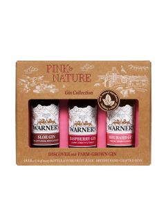 Warner's Distillery - Pink by Nature Gift Pack (inc. 1 x 5cl Rhubarb Gin, 1 x 5cl  Raspberry Gin, 1 x 5cl Sloe Gin) - 10 x 150ml
