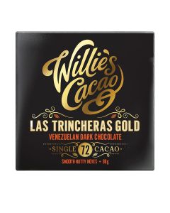 Willie's Cacao - Las Trincheras Gold, Venezuelan 72% Dark Chocolate, Soft Nutty Notes - 12 x 80g