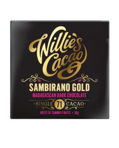 Willie's Cacao  - Sambirano Gold, Madagascan 71% Dark Chocolate,Summer Fruit Notes  - 12 x 50g