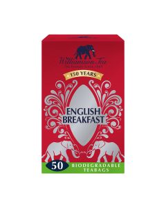 Williamson Tea - English Breakfast Tea Bags (50) - 6  x 125g (50 bags)