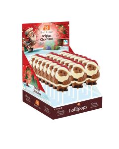 Belfine - Santa Claus with Red Cap Chocolate Lollipop - 24 x 25g
