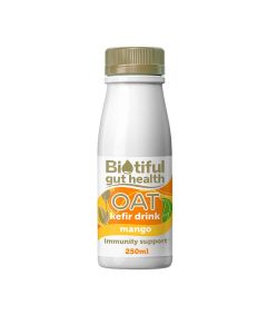 Biotiful Gut Health - Plant Based Oat Kefir Mango - 6 x 250ml (Min 14 DSL)