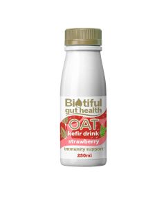 Biotiful Gut Health - Plant Based Oat Kefir Strawberry - 6 x 250ml (Min 14 DSL)