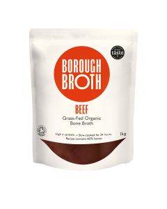 Borough Broth  - Grass Fed Organic Beef Bone Broth  - 5 x 1kg (Min 40 DSL)