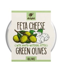 Delphi Foods  - Green Pitted Olives with Feta Cheese  - 6 x 160g (Min 30 DSL)