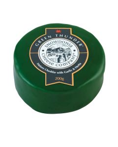 Snowdonia - Green Thunder Mature Cheddar with Garlic & Herbs - 6 x 200g (Min 75 DSL)