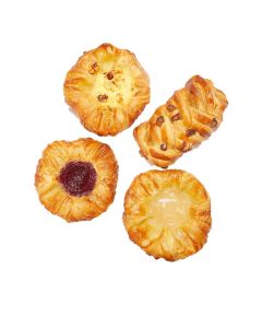 Gourmand Pastries - Large Mixed Danish Pastries (Apple Crown, Vanilla Crown, Raspberry Crown, Maple & Pecan Plait) - 48 x 95-100g
