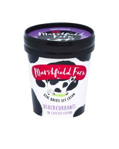 Marshfield Farm Ice Cream  - Blackcurrants in Clotted Cream  - 12 x 125ml