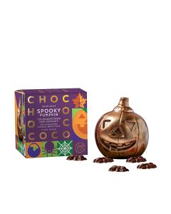 Chococo - 72% Dark Chocolate Pumpkin with Chocolate Spiders - 6 x 100g