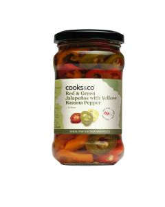 Cooks & Co - Red & Green Jalapenos with Yellow Banana Pepper - 6 x 290g