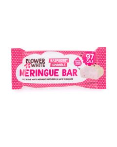 Flower & White - Raspberry Crumble Meringue Bar - 12 x 20g