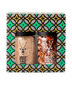 Oryx Desert Salt - Smoked Salt & Chilli Salt Grinders 2 Piece Gift Box - 6 x 90g