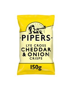 Pipers - Lye Cross Cheddar & Onion Crisps - 8 x 150g