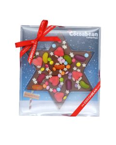 The Cocoabean Company - Chocolate Tree & Star Slabs with Sweet Decorations (6 x Star & 6 x Tree) - 12 x 180g