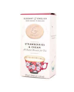 Elegant & English - Strawberry & Cream All-Butter Biscuits - 6 x 140g