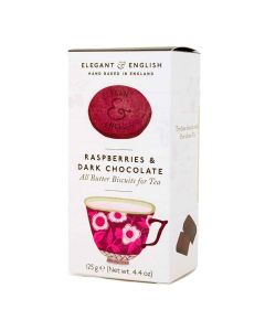 Elegant & English - Raspberries & Dark Chocolate All-Butter Biscuits - 6 x 140g