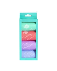 Adios Plastic Ltd - Compostable Poo Bags in Rainbow (60 Bags) - 12 x 4 Rolls