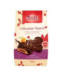 Lambertz - Lebkuchen Dark Chocolate Hearts - 36 x 150g